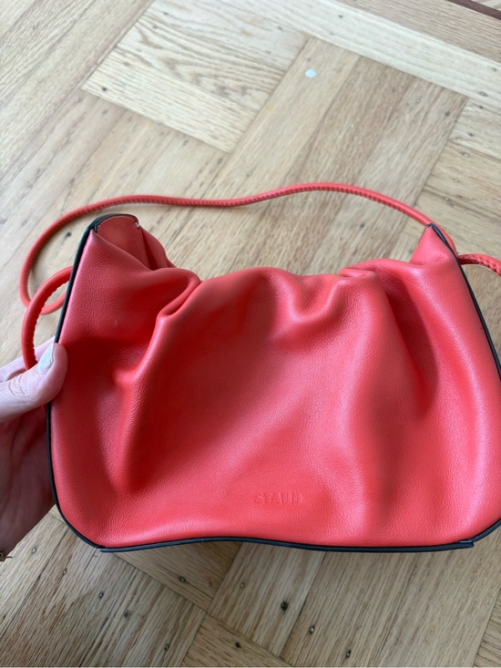 STAUD Handbags - Staud Kiki blood orange red Ruched Crossbody Bag